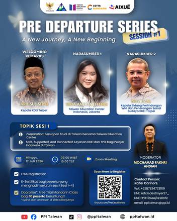 PPI Taiwan Gelar Pre Departure Series 2026, Bekali Calon Mahasiswa Indonesia Persiapan Studi di Taiwan